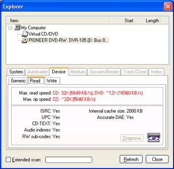 Diskjuggler read drive information