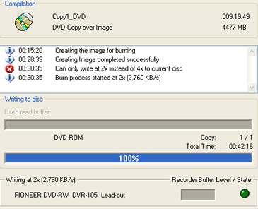 Can't write at 4 speed to a 2 speed disk